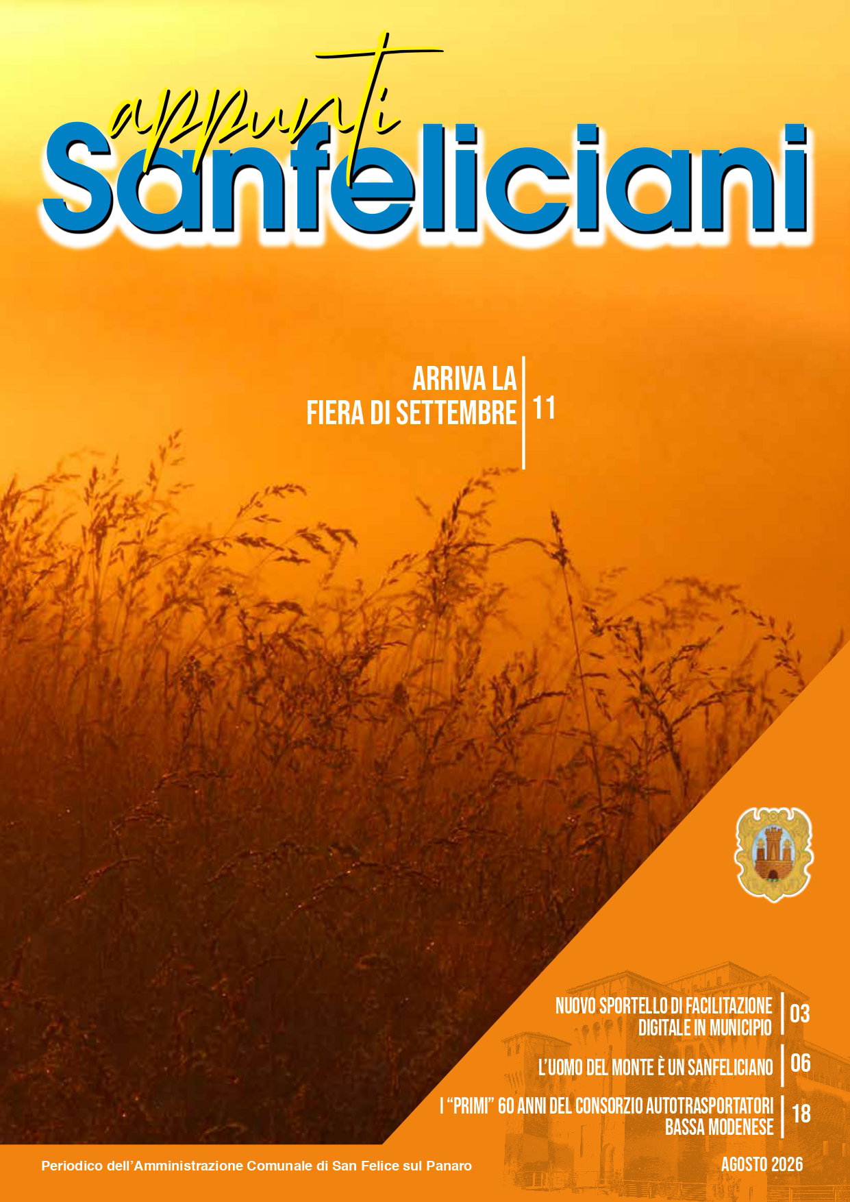 San Felice sul Panaro, in distribuzione &ldquo;Appunti Sanfeliciani&rdquo; di agosto